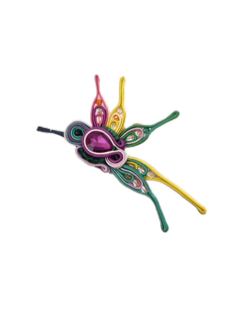 Prendedor Soutache Colibrí