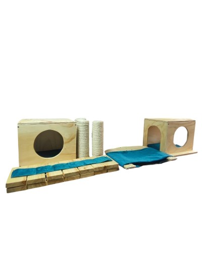Combo Confianza gimnasio para gatos en madera
