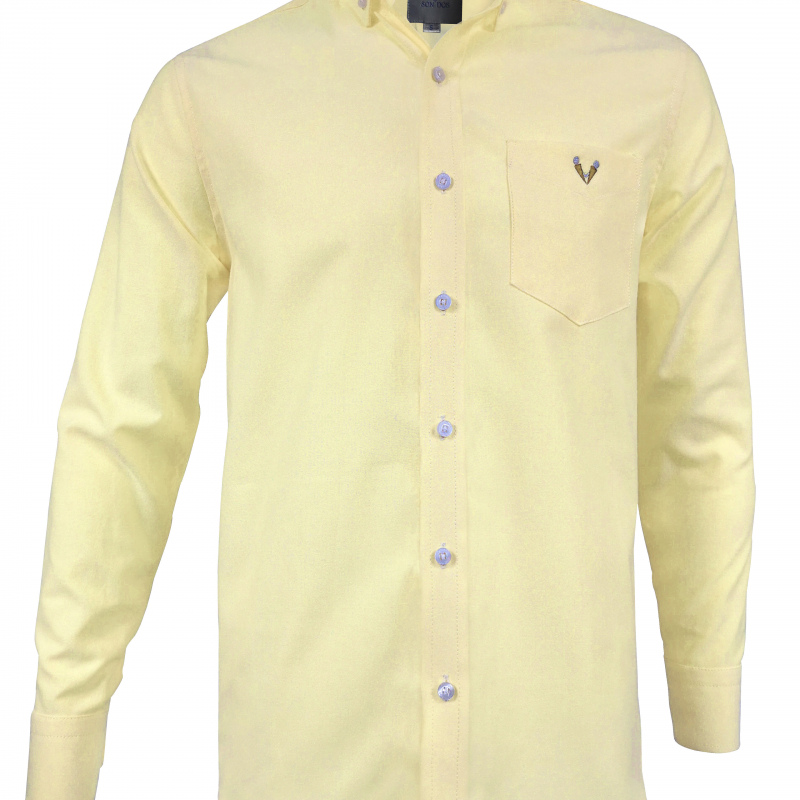 Camisa hombre casual clásica oxford amarillo botón down