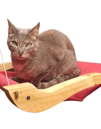 Indispensable Hamaca de ventana para gatos en madera