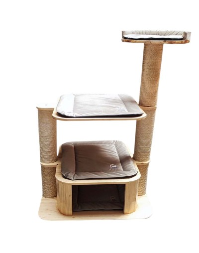Hermoso Gimnasio para Gatos Premium Extragrande con Casa madera
