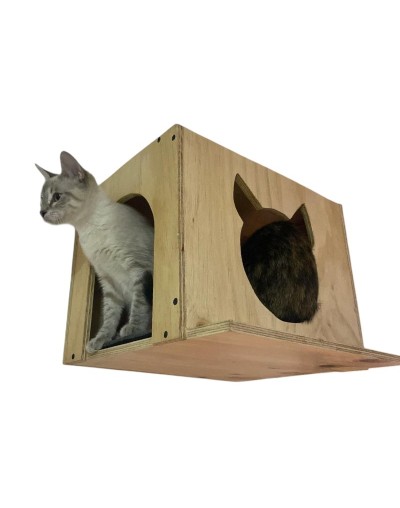Casa de madera gimnasio para gatos para techo o pared