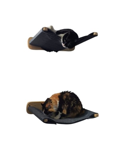 Hamacas de pared- modelo Clasico y Aire gimnasio para gatos madera