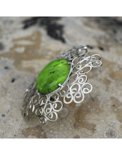 Prendedor turquesa verde
