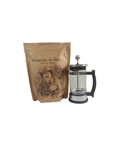 Combo de libra 500 gramos de entremonte café de origen y prensa francesa de 350 ml