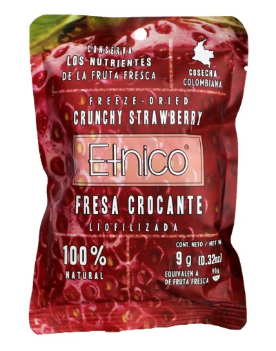 FRESA CROCANTE LIOFILIZADA 9g Caja por 12 unidades incluye envio