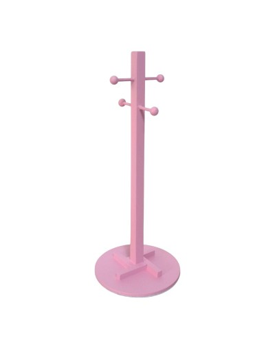 Perchero rosado para casa de muñecas