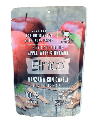 MANZANA CON CANELA LIOFILIZADAS 30g Caja por 6 unidades incluye envio