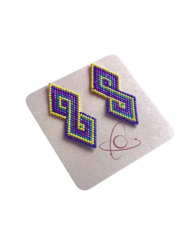Aretes hechos en cristales Miyuki