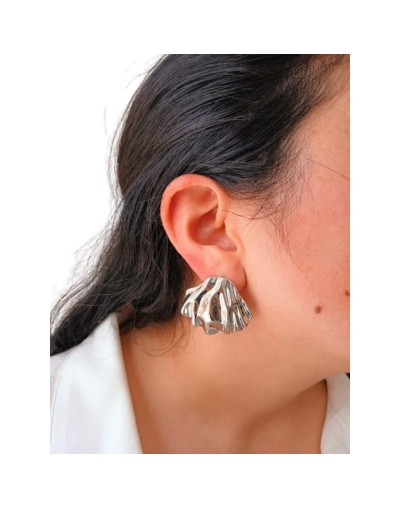 Aretes chunky plateados