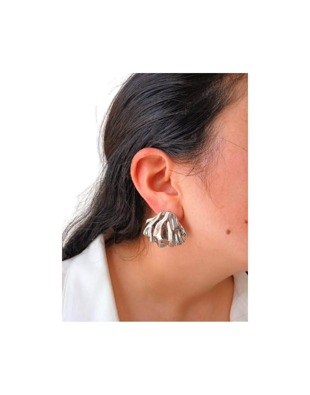 Aretes chunky plateados