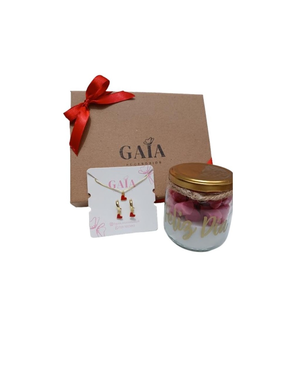 Combo Juego de corazón y vela artesanal