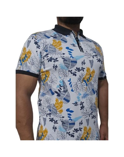 Polo caballero-niño seda fria diseño hojas