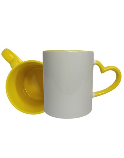 Mug 11 onzas Color interno Oreja Corazon