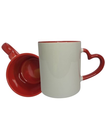 Mug 11 onzas Color interno Oreja Corazon