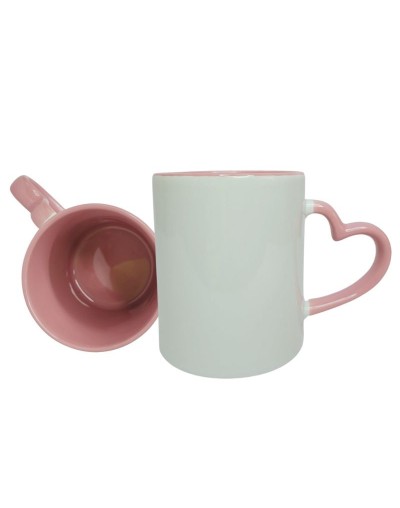 Mug 11 onzas Color interno Oreja Corazon