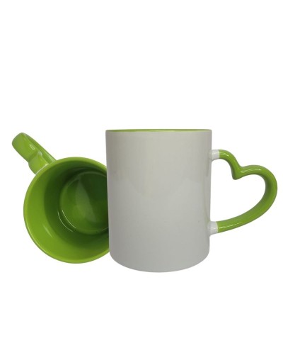 Mug 11 onzas Color interno Oreja Corazon