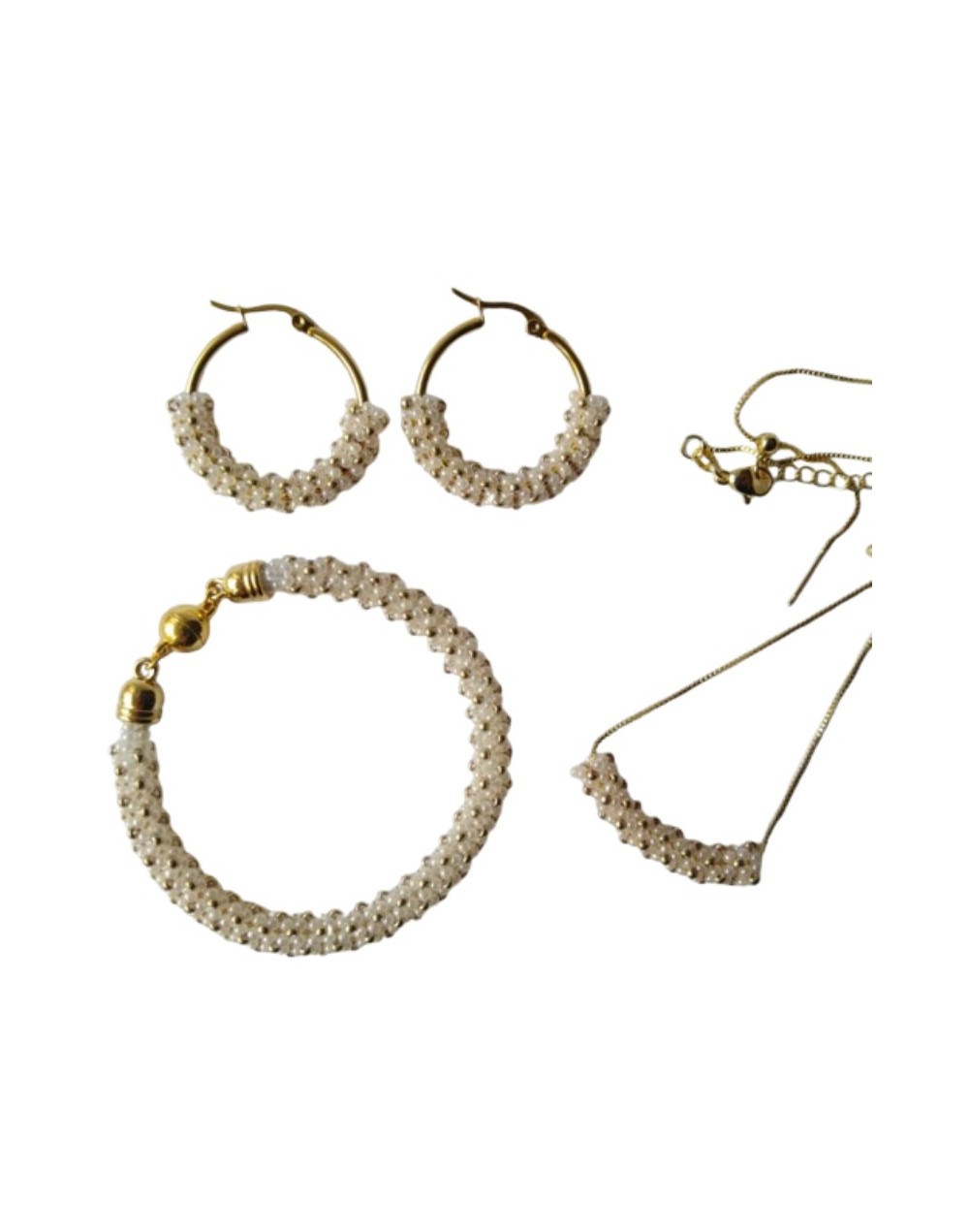 Set Luz de Perla, Candongas/pulsera/cadena