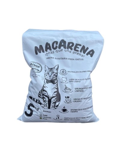 Arena para Gatos Macarena ¡más que una arena! Pino – 5 kg