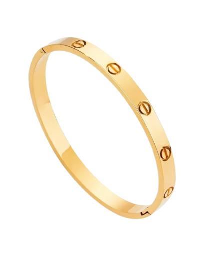 Pulsera dorada con brillante