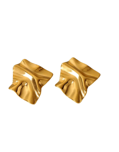 Aretes plisado dorado