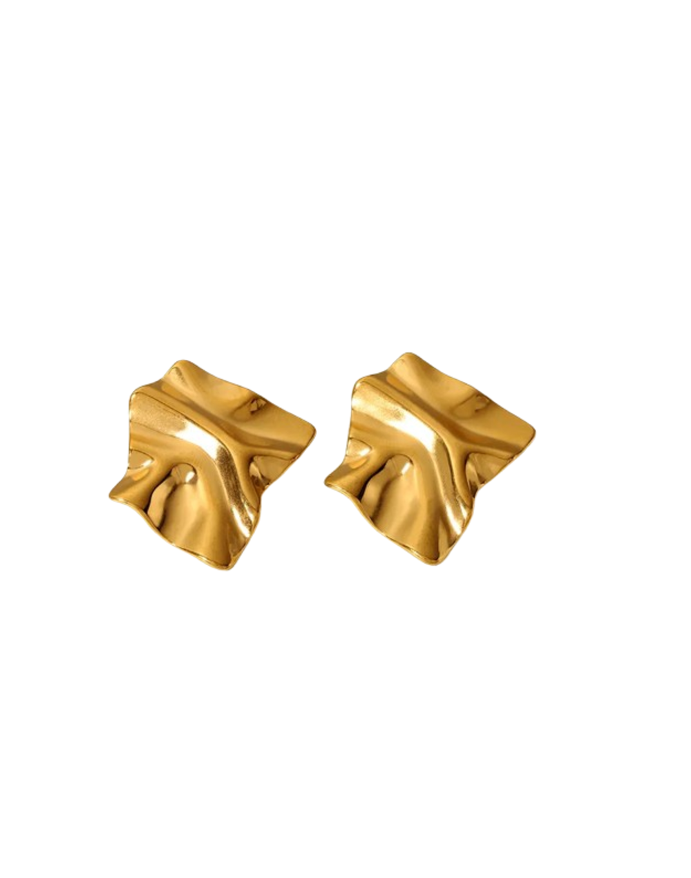 Aretes plisado dorado