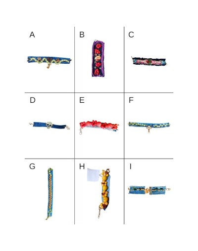 Pulseras En Jean y Abalorios De Acero