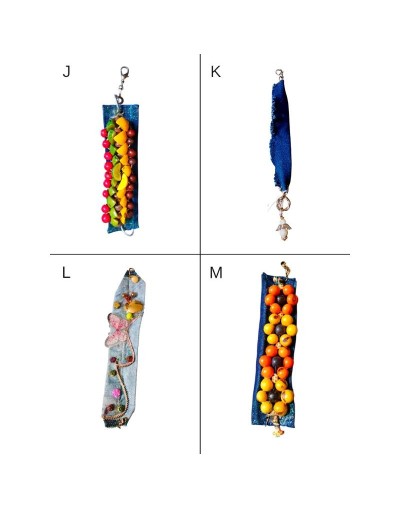 Pulseras En Jean y Abalorios De Acero
