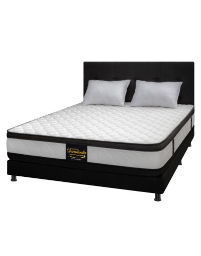 Colchón doble Atenas  Base cama Entera  Cabecero  Almohadas
