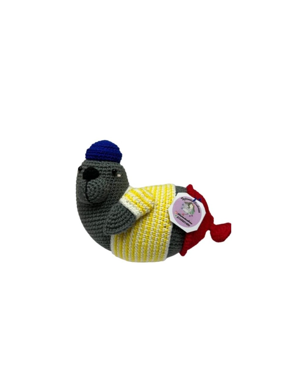  Foca Amigurumi tejida en hilo macramé