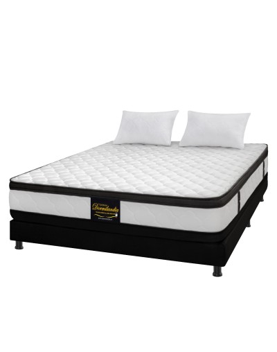 Colchón doble Atenas  Base cama Entera  Cabecero  Almohadas