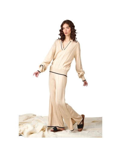 MMC867M09 Sueter Tiffany Color Beige/Azul Oscuro Talla S/M