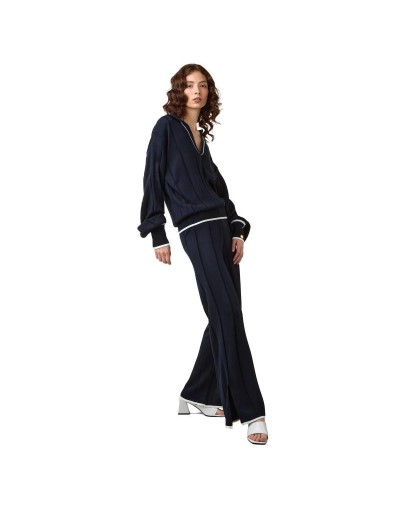MMP866M04 Pantalon Tiffany Color Azul Oscuro Marfil Talla SM y ML