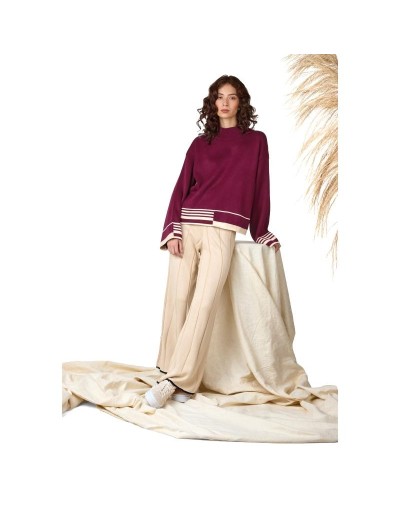 MMC865U07 Buzo Amanda Color Vino tinto/Beige Talla Unica