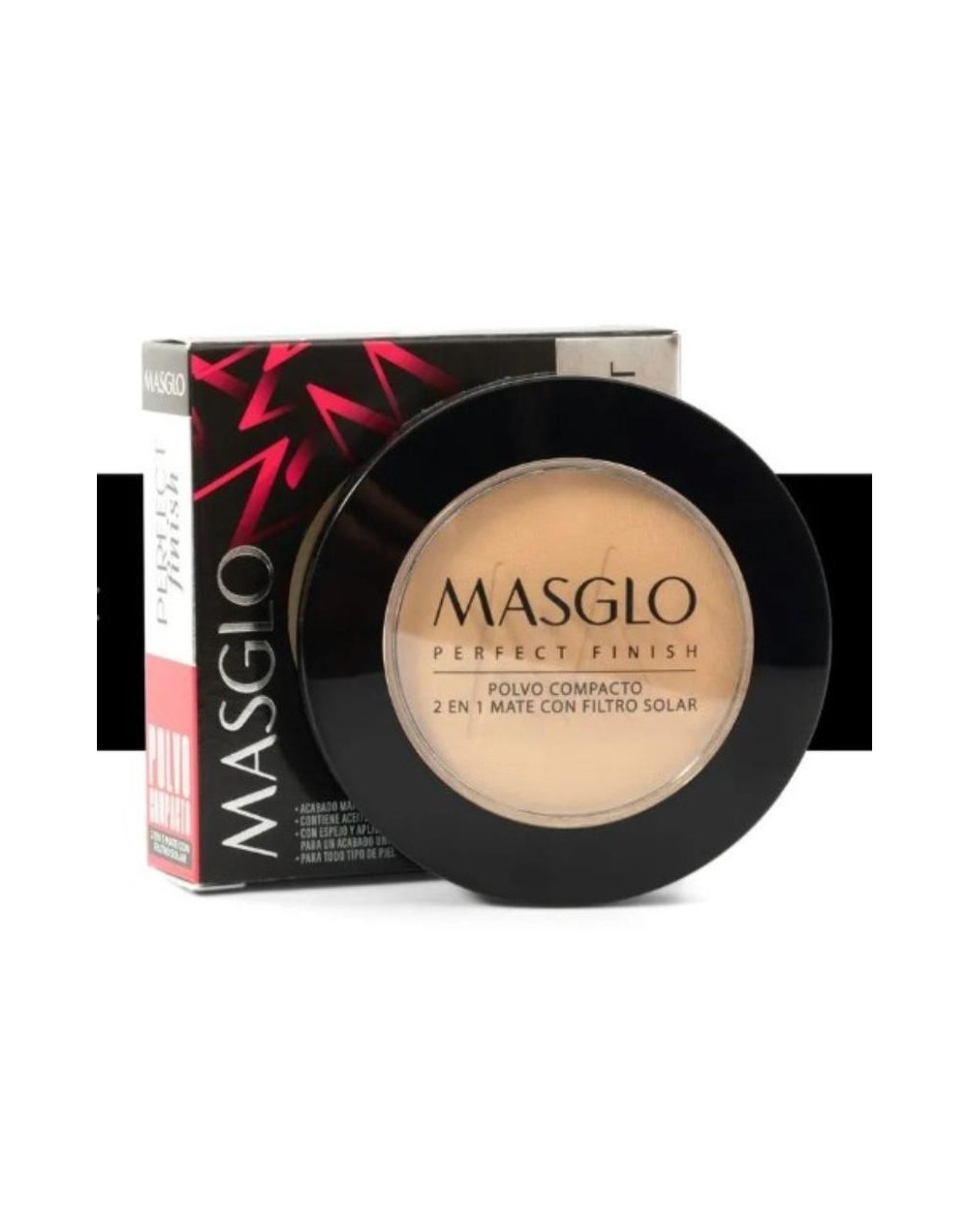MASGLO PERFECT FINISH POLVO COMPACTO 2 EN 1 MATE CON FILTRO TONO CLA2