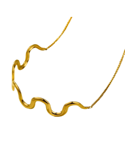 Collar ondas dorado