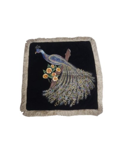 Cojín Decorativo en Gamuza – Pavo Real