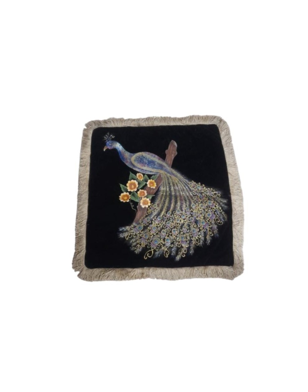 Cojín Decorativo en Gamuza – Pavo Real