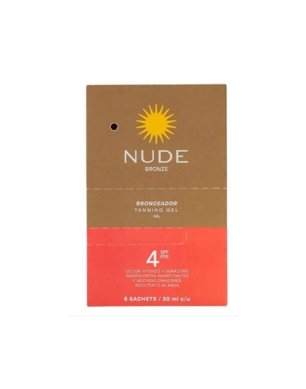 NUDE BRONCEADOR TANNING GEL 4SPF 6 SACHET 20ML