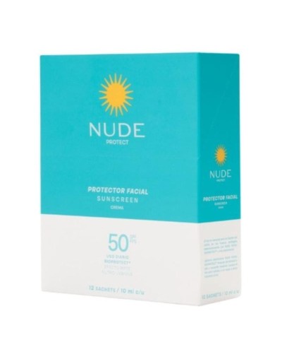 NUDE PROTECTOR FACIAL SUNSCREEN 50 SPF USO DIARIO 12 SACHET