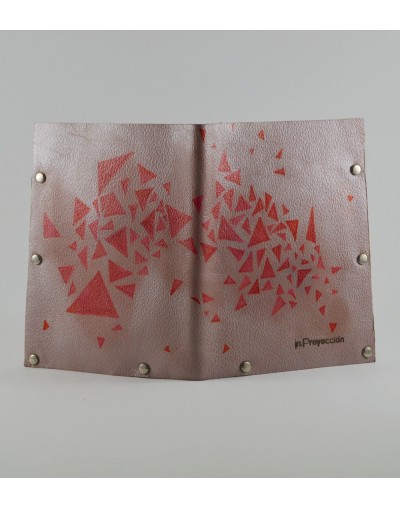 Portapasaporte Rosa triangulos