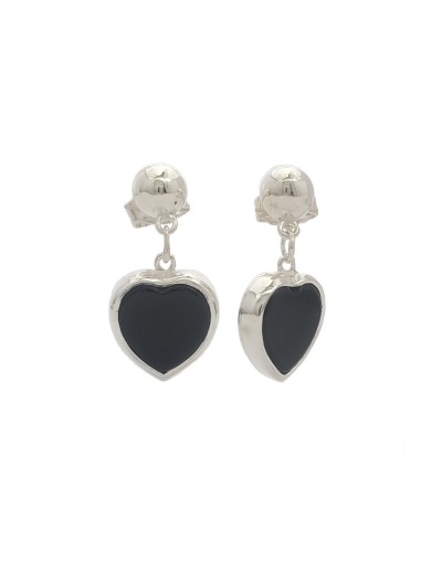 Aretes topos bola y corazón onix QUEZTTEMA