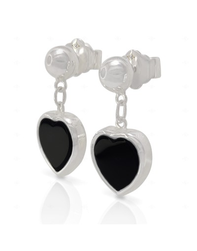 Aretes topos bola y corazón onix QUEZTTEMA