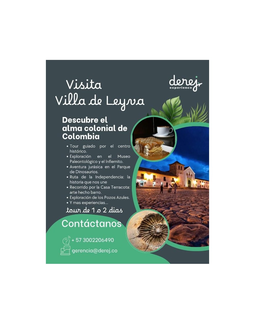 Tour Villa de Leiva  2 personas  Derej  Experience