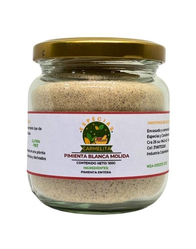Pimienta Blanca Molida x 100 gramos