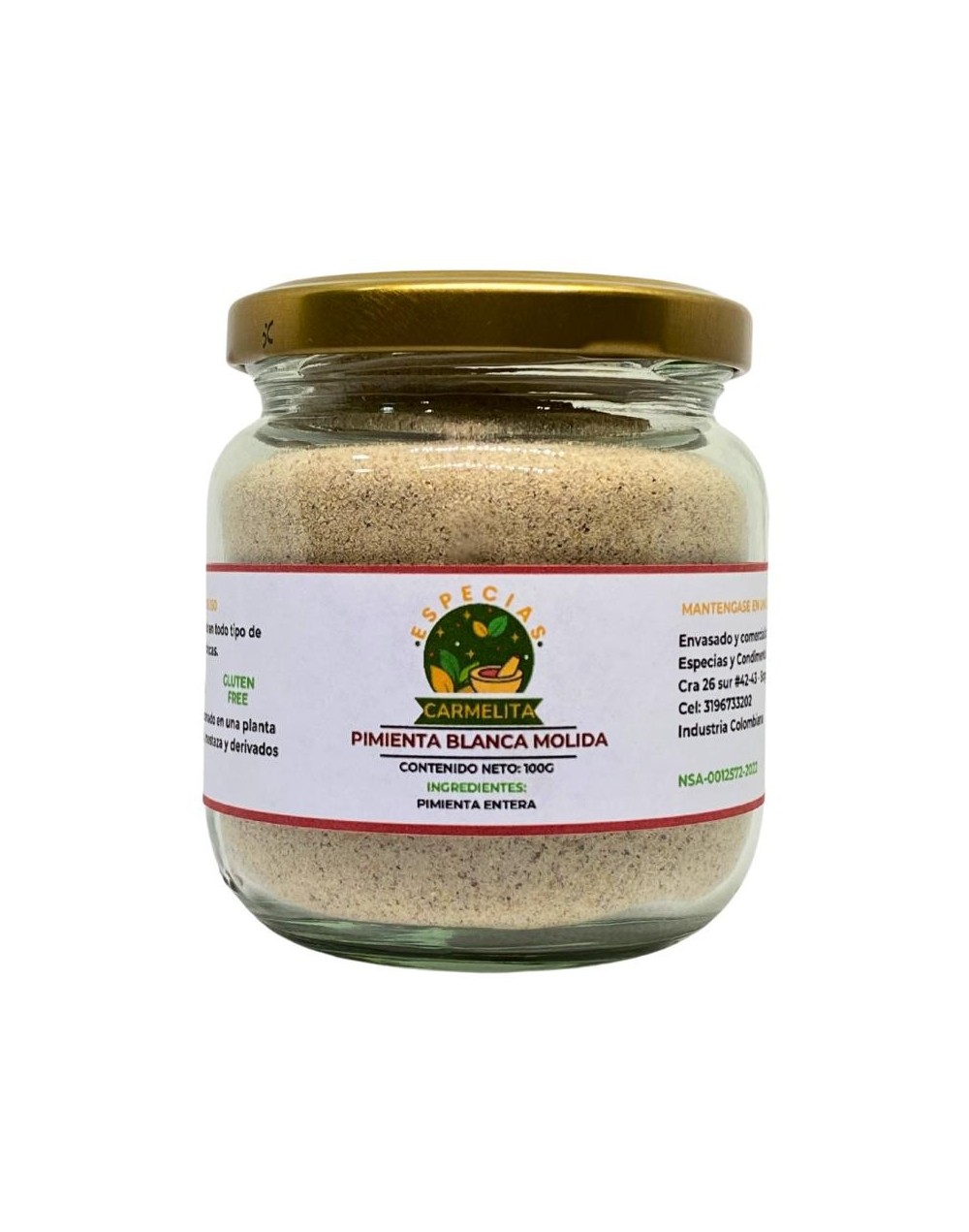Pimienta Blanca Molida x 100 gramos