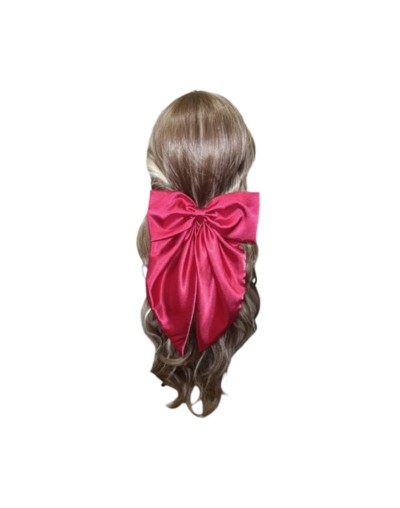 Moño Coquette en satín premium licrado color Rojo