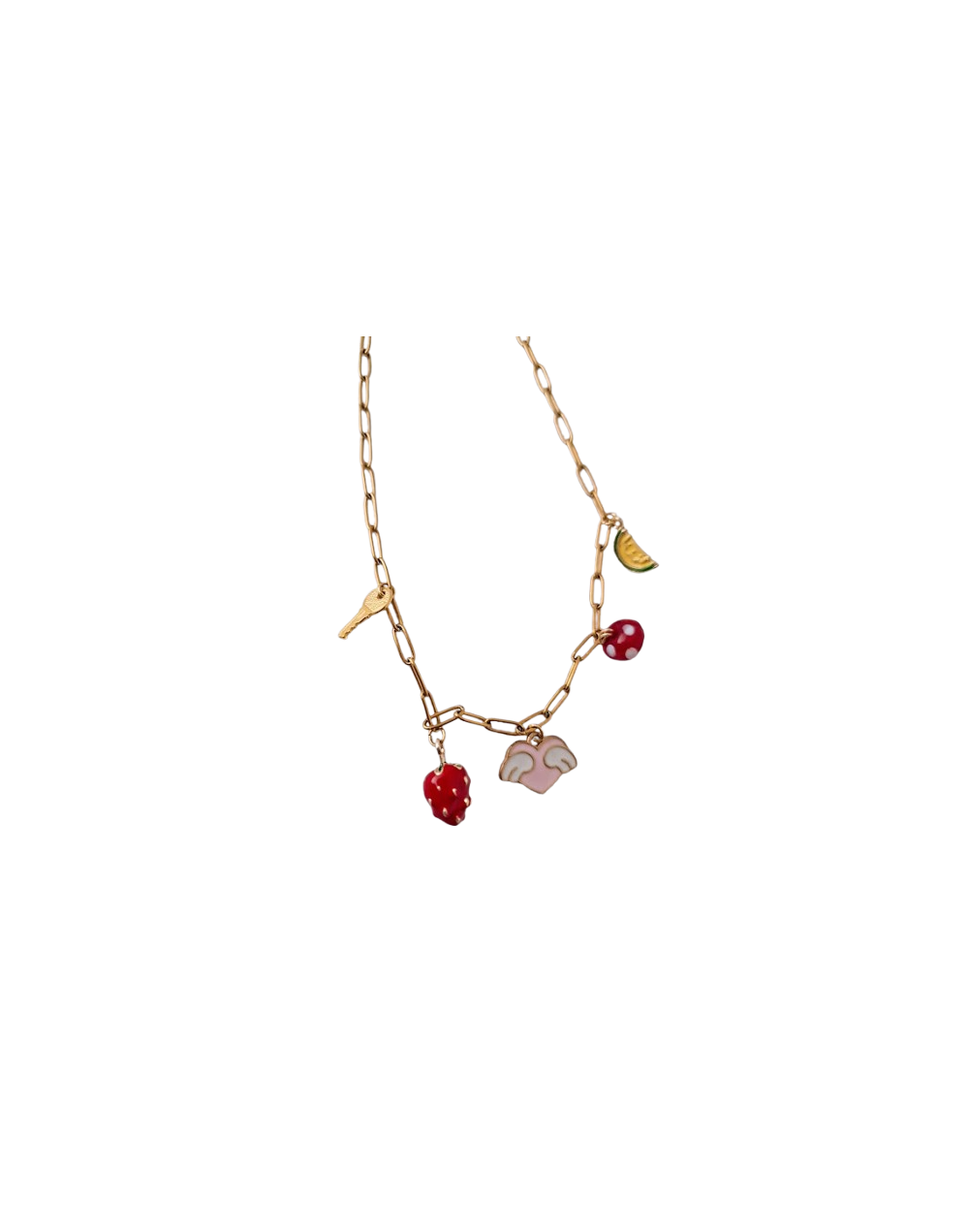 Cadena Dorada de Charms Cornalina – Edición Encanto