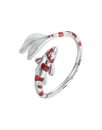 Danmei Anillo Pez Koi Plateado