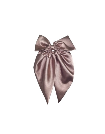 Moño Coquette en satín premium licrado color Oro Rosa